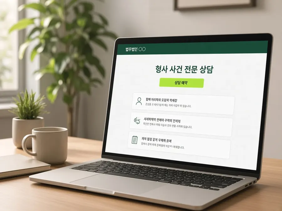 사건 전용 홈페이지 예시 화면